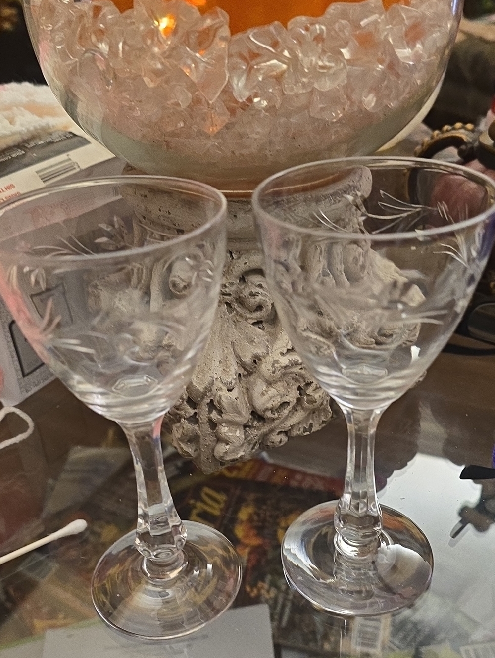 Etched Wine Glasses
